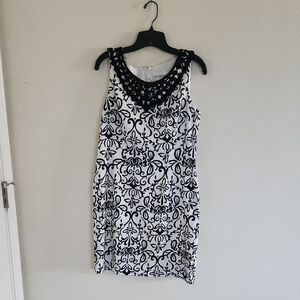 Studio 1 Black and White Patterned Dress